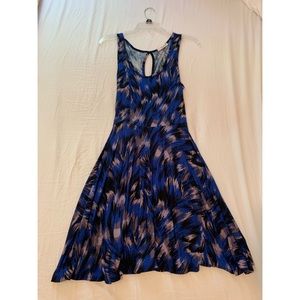 Colorful blue flowy dress